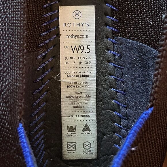 Rothy’s sz 9.5 black pointed toe great pre owned condition, lno wear on soles - Picture 5 of 6